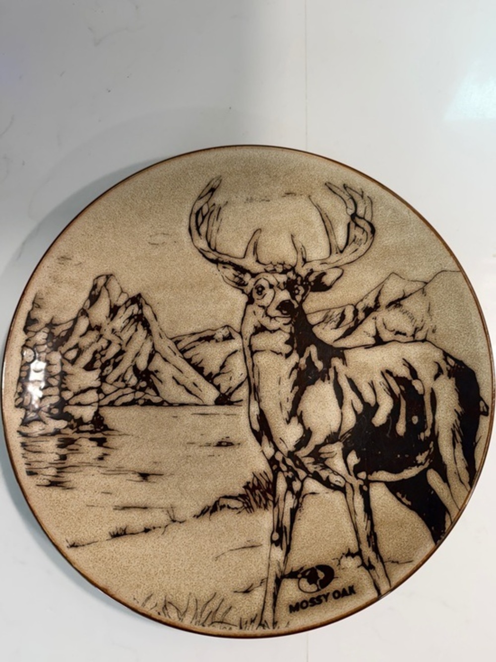 Vintage Mossy Oak Buck 11 1/4 Ceramic Dinner  & 8.5” Salad Plate